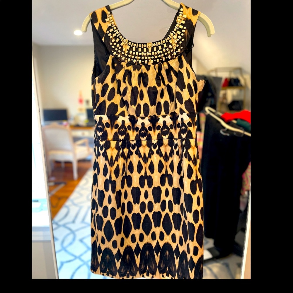 Brown and black cocktail dress